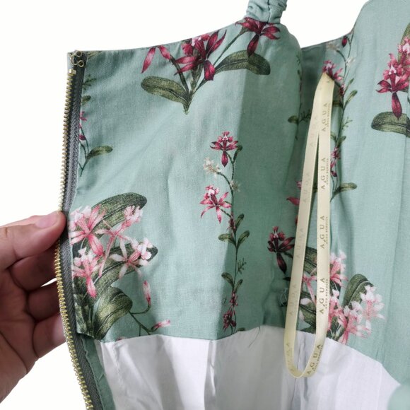 Agua by Agua Bendita Lima Maxi Dress Orquidea Green Embroidered Floral‎ Size M - Picture 11 of 15